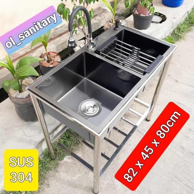 New- bak cuci piring kitchen sink portable tempat cuci piring sink hitam