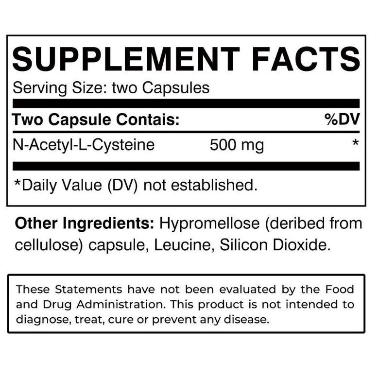 Usa Nac Acetyl L-Cysteine 500Mg - 120 Kapsul Antioksidan Glutathione L Cysteine Original