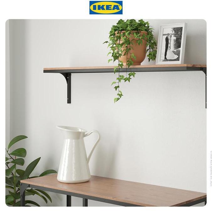 IKEA FJALLBO Rak Dinding Hitam Minimalis 101x20 cm Kayu