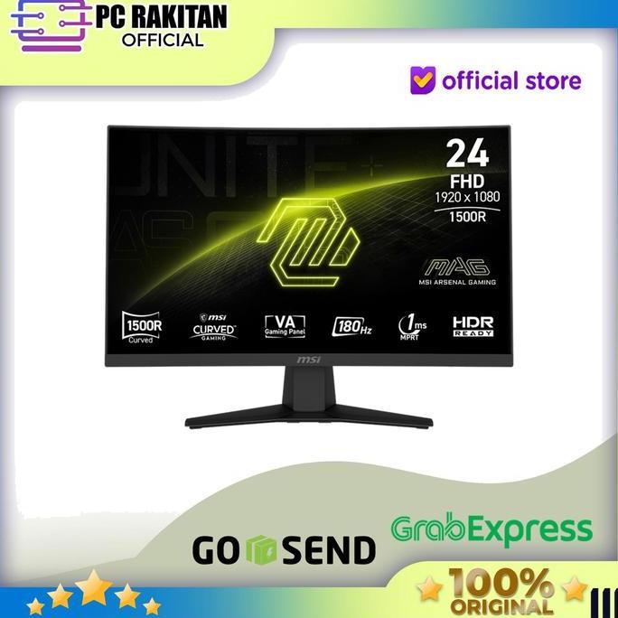 MSI GAMING MONITOR CURVED 24 INCH MAG 244C / MAG244C 1500R VA FHD 1080P 1MS 180HZ 3Y