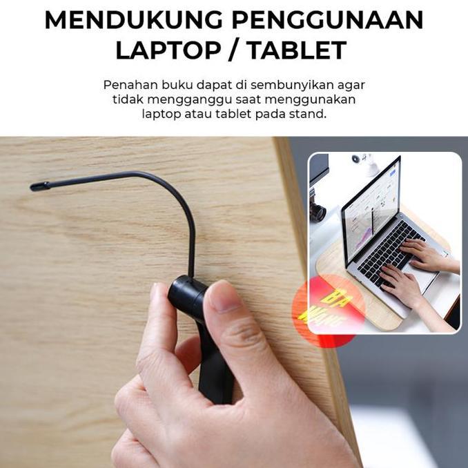 Stand Standing Holder Dudukan Alas Kayu Buku Tablet Laptop Tab Ipad Aluminium