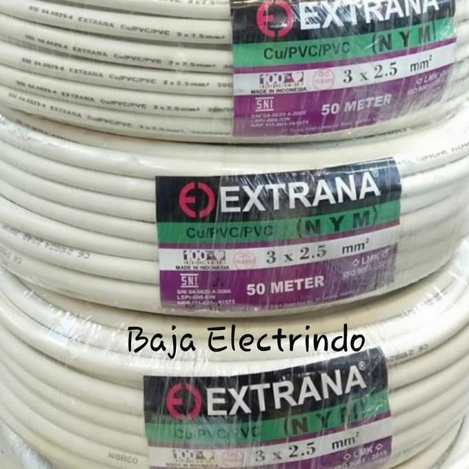 Promo Kabel Listrik NYM 3x2,5mm EXTRANA @ 50m NYM 3x2,5 3x2.5 mm NYM 3x2.5mm EXTRANA Diskon