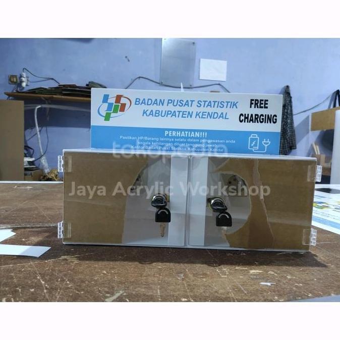 Promo Box Charger hp akrilik 2 pintu Diskon