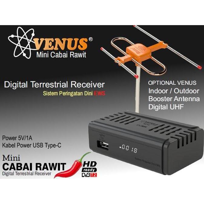 VENUS CABAI RAWIT MINI SET TOP BOX TV DIGITAL GARANSI RESMI 1 TAHUN