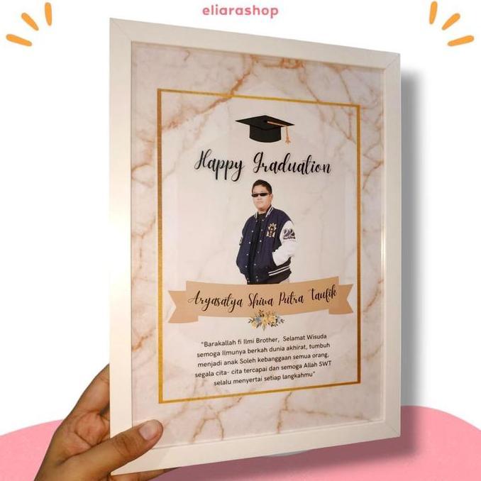 KADO WISUDA CUSTOM PLUS BINGKAI / PAPAN MDF Foto buket souvenir ulang