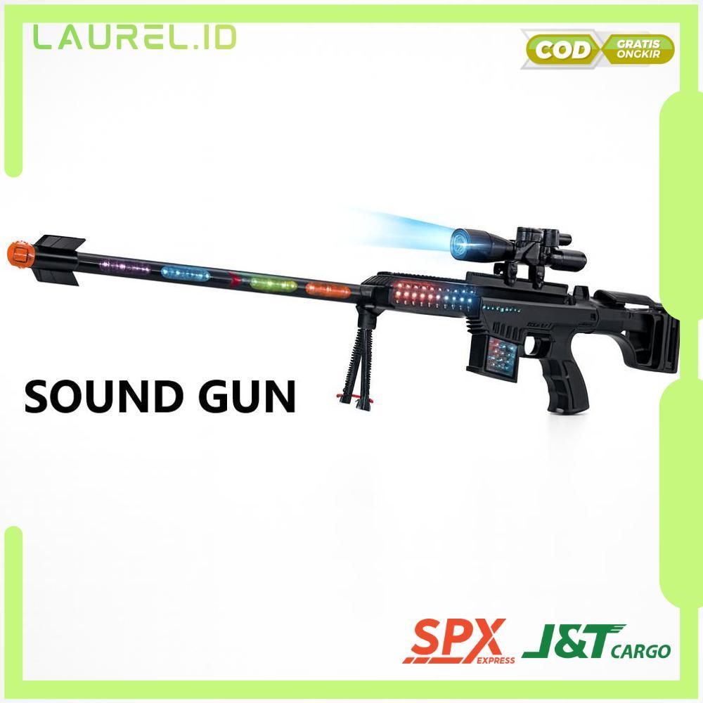 Promo Mainan Anak Sound Gun Electric 73Cm Mainan Temak Laser Lampu Dan Suara