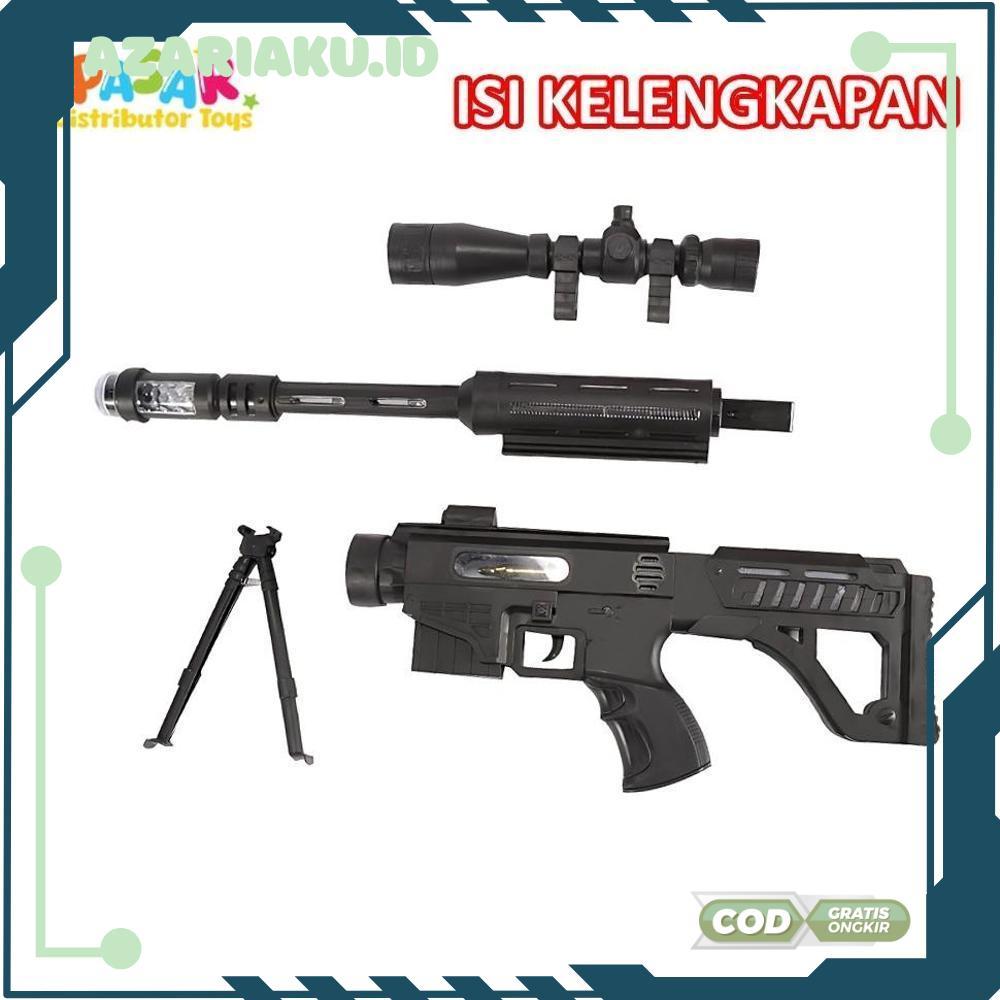 Berkualitas Mainan Anak Sniper Gun Mainan Tembakan Anak Elektrik Led Suara Getar Panjang Realistis Keren