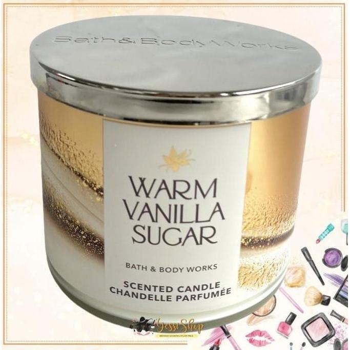 BBW Warm Vanilla Sugar 3-Wick Scented Candle 411 Gram (ORIGINAL COUNTER + BPOM RESMI) CO
