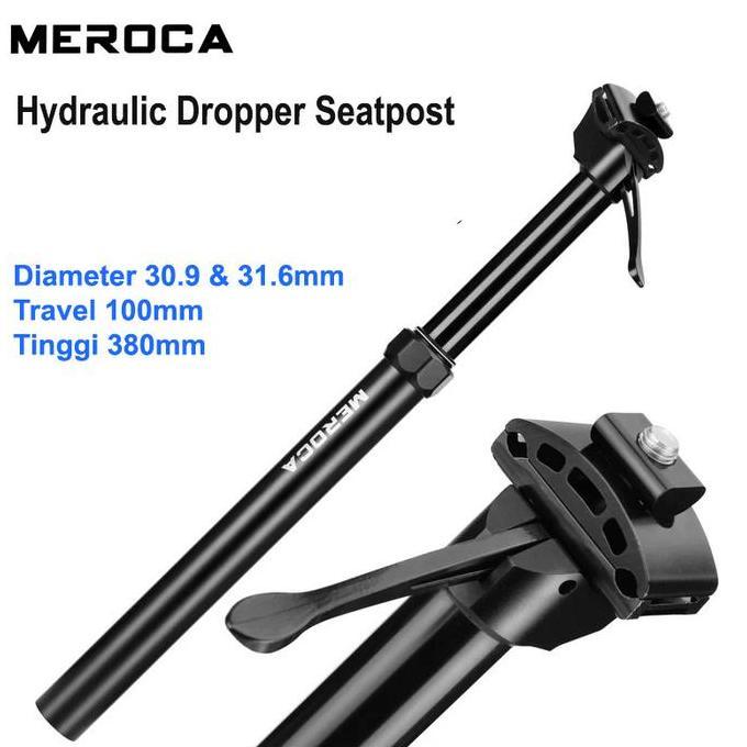 Meroca Dropper Seatpost Hidrolik Sepeda Model Tuas Manual Travel 100mm