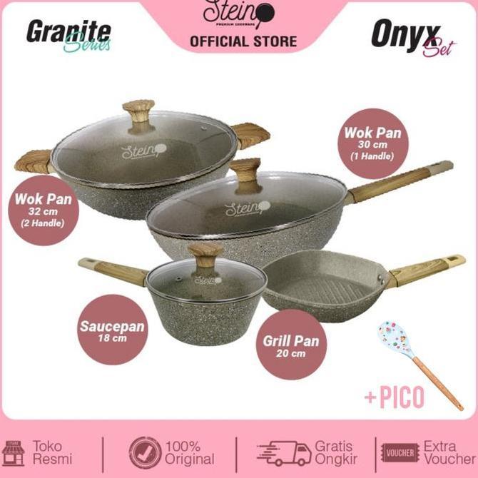 New- Panci Steincookware Paket Onyx Set Panci Stein Granite Onyx