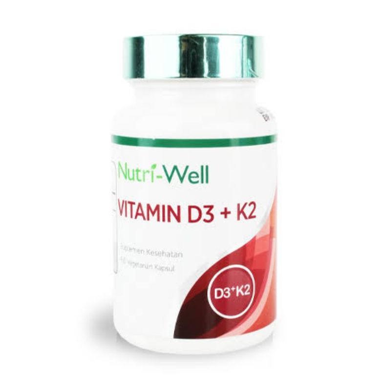(Promo) Nutriwell Vitamin D3 5000 Iu + K2 60 Kapsul D3K2 5000Iu Original