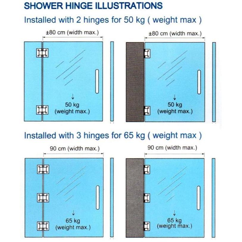 Shower Hinge Glass To Wall Gold Series Engsel Pintu Shower Kaca Ke Tembok Emas Kilap Glass Door Hing