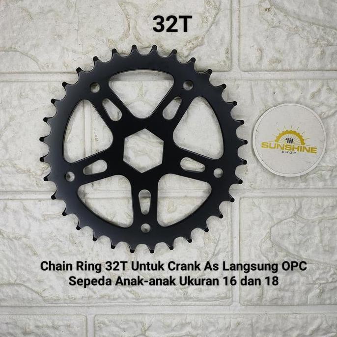 Chain Ring Piringan 32T Untuk Crank Gir Tengah As Langsung Sepeda Anak 16 18