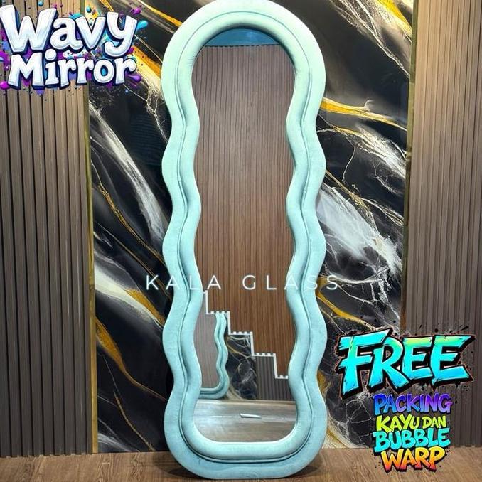 Kaca Cermin Aesthetic /Standing Mirror Wavy / Standing Mirror Aesthetic Wave mirror/Standing Mirror 