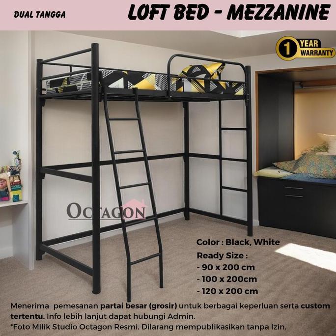 Ranjang Loftbed Besi Ranjang Tingkat Mezzanine Besi Minimalis Knockdown CO