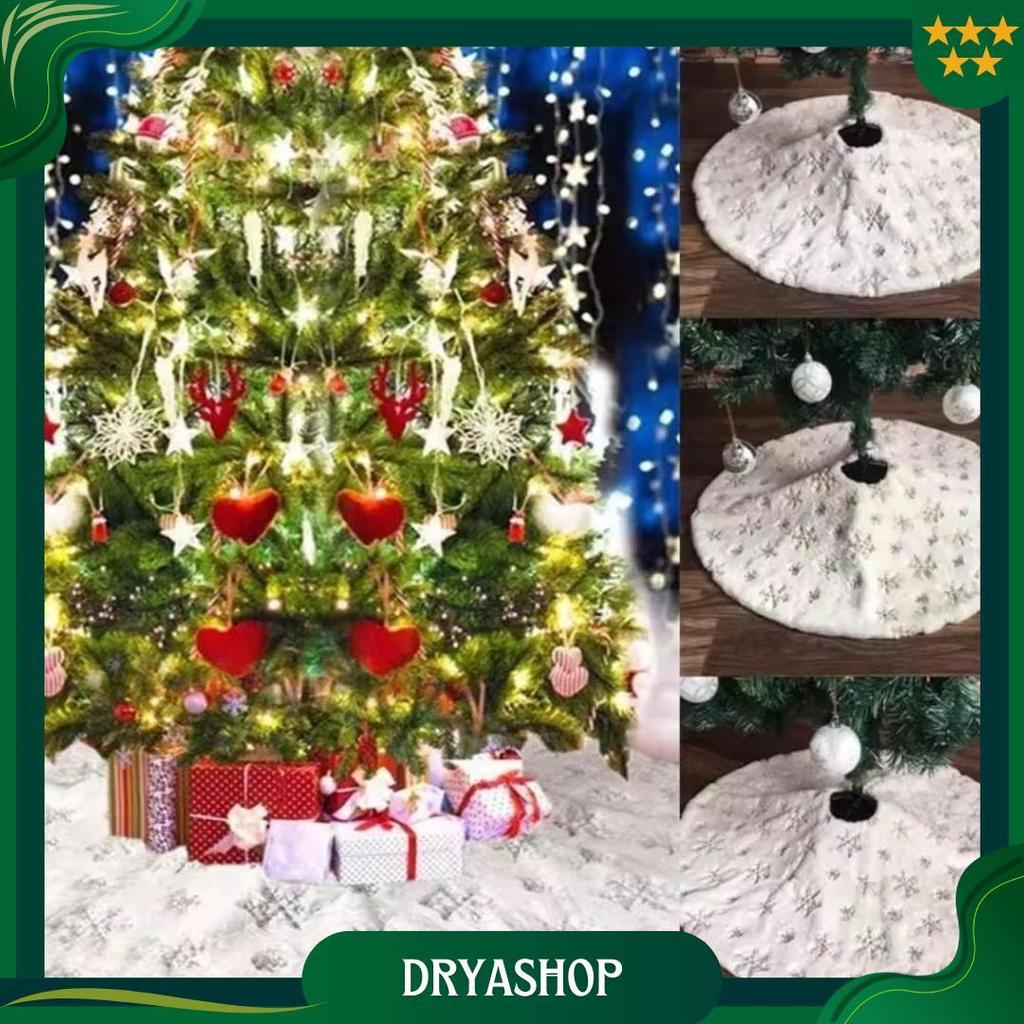 Alas Pohon Natal Motif Salju Tatakan Pohon Natal 90Cm/120Cm Da Ori