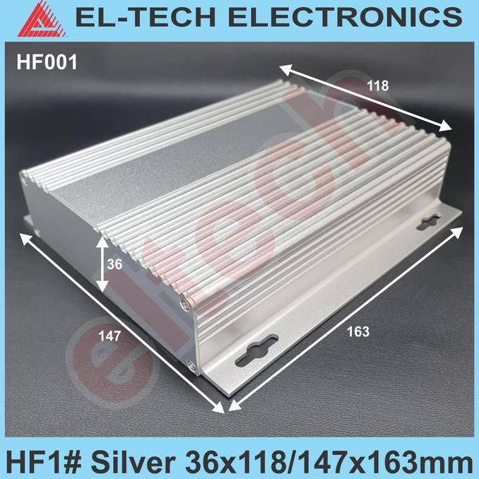 HARGA DISC - Box Aluminium HF1# Silver 36x118/147x163mm Electronic Instrument Project Alumunium Almi