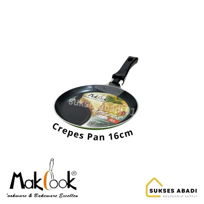 Bisa Cod Crepes Pan 16 18 20 22 25 26 28Cm Makcook Anti Lengket / Wajan Teflon Lumpia Rison Datar / 
