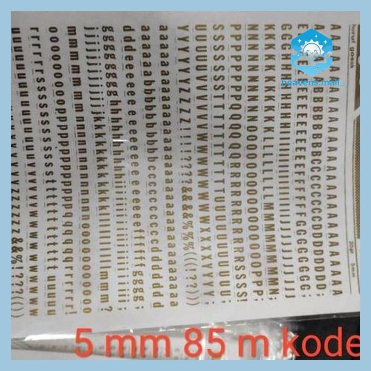 RUGOS HURUF ANGKA EMAS 3 MM / 5 MM SATUAN ( ALAT TULIS SEKOLAH KANTOR KAMPUS KULIAH )