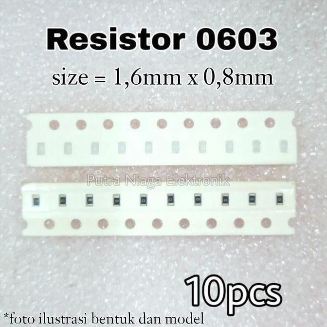 Murah (10pcs) Resistor 0603 200K Tahanan 200Kohm 200K 200000 ohm size 1,6mm x 0,8mm Marking: 204 put