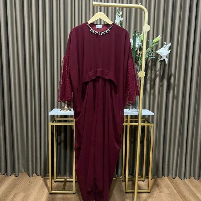 Calianna Kaftan Premium - Kaftan Busui Lengan Panjang Ceruty Polos Terlaris