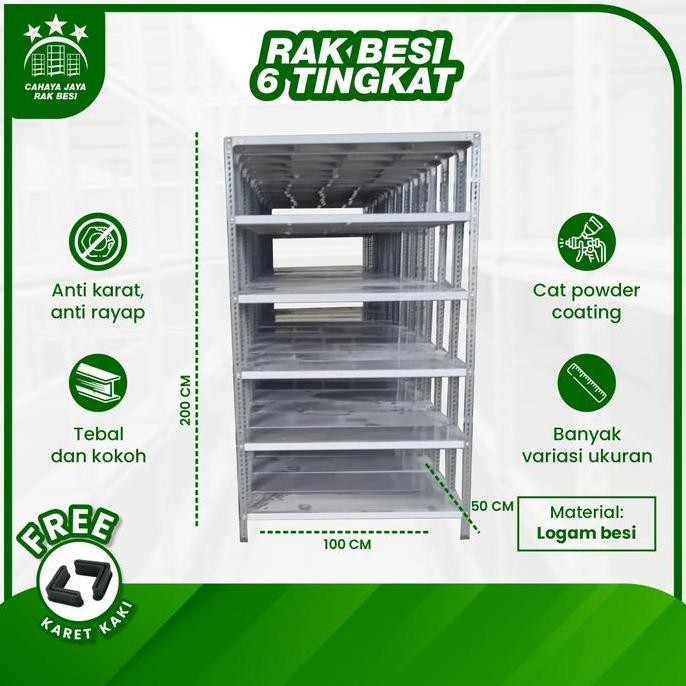 Terlaris Rak Besi 6 Susun 50X100X200