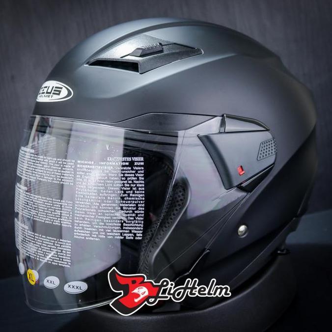 Terlaris Helm Zeus Zs 611 Solid Black Doff