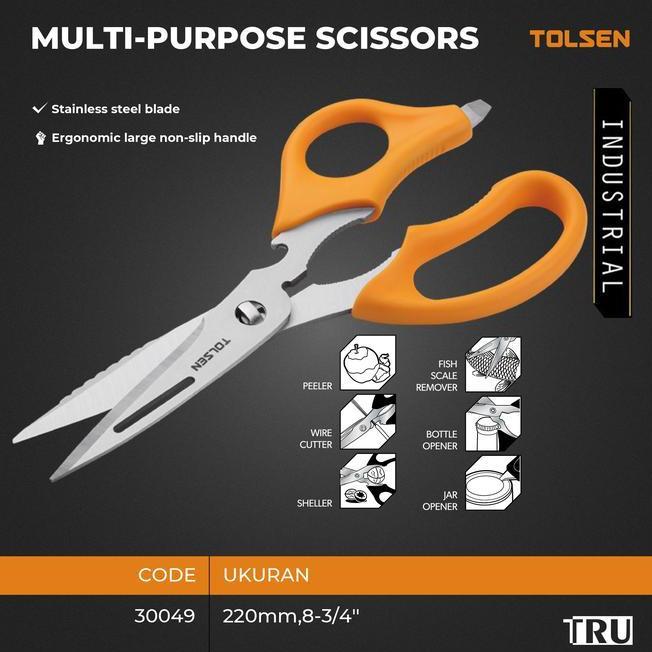 Gunting Dapur Stainless Serba Guna Multipuose Scissors Industrial Tolsen