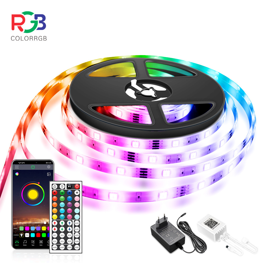 LED 5050 RGB Strip Light APP Control Warna Pita Fleksibel luces led strip lampu LED RGB led light st