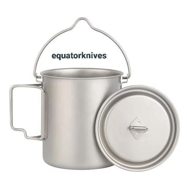 TERBARU - 750 ml Titanium Camping Mug Pot with bail EK2201