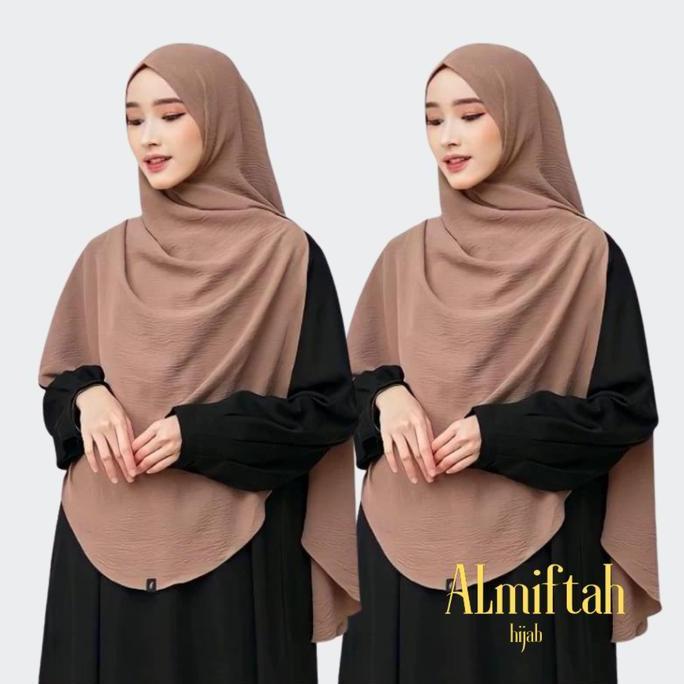almiftah-hijab pashmina oval curve malay crinkle jumbo 200x110cm