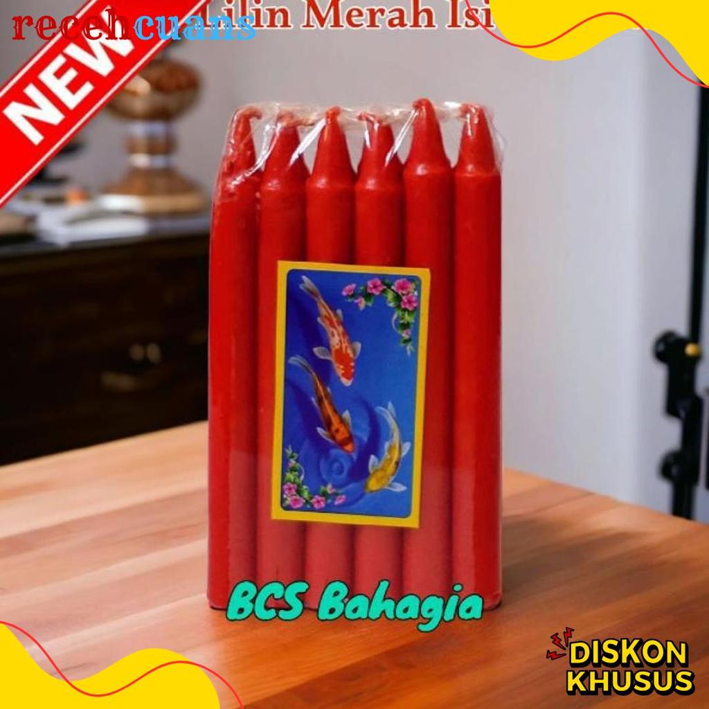 Diskon Kemerdekaan Lilin Merah Sembahyang Isi 12 Batang Ukuran Besar / Lilin Sembahyang / Lilin Mera