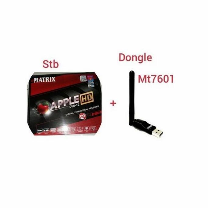 Paket Set Top Box STB Matrix Apple HD + USB Wifi Dongle Matrix MT7610