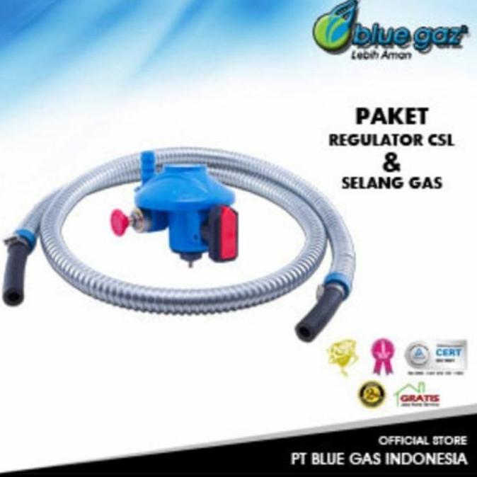 PAKET HEMAT Regulator + Selang BLUE GAS GAZ LPG Bagus Aman Murah SNI