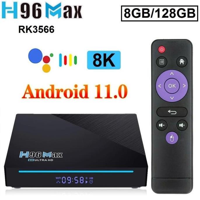 H96 MAX RK3566 - Android OS Smart TV Box 8K UHD - RAM 4GB ROM 128GB