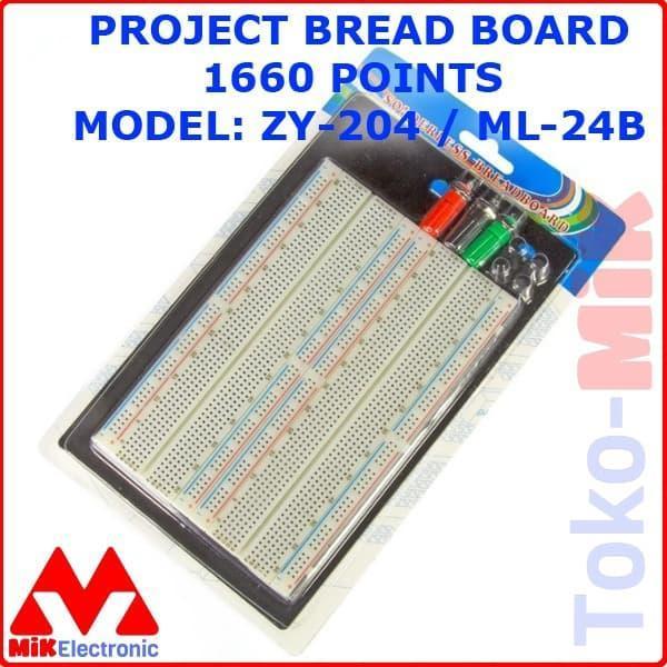PROJECT BREADBOARD BREAD BOARD 1660 POINTS MODEL: ZY-204 / ML-24B