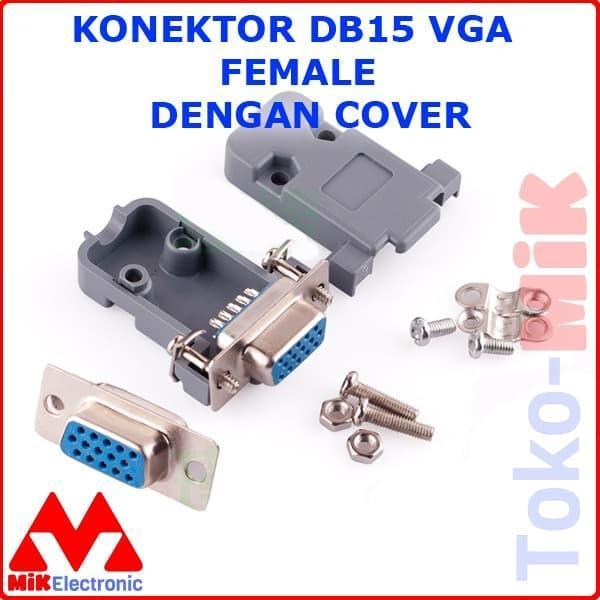 KONEKTOR DB15 VGA FEMALE (CONNECTOR DB15 VGA FEMALE) DENGAN COVER