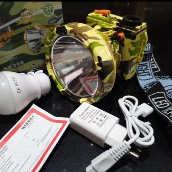 Diskon Senter Kepala Kiseki Loreng Ck-398 50Watt /Headlamp Kiseki
