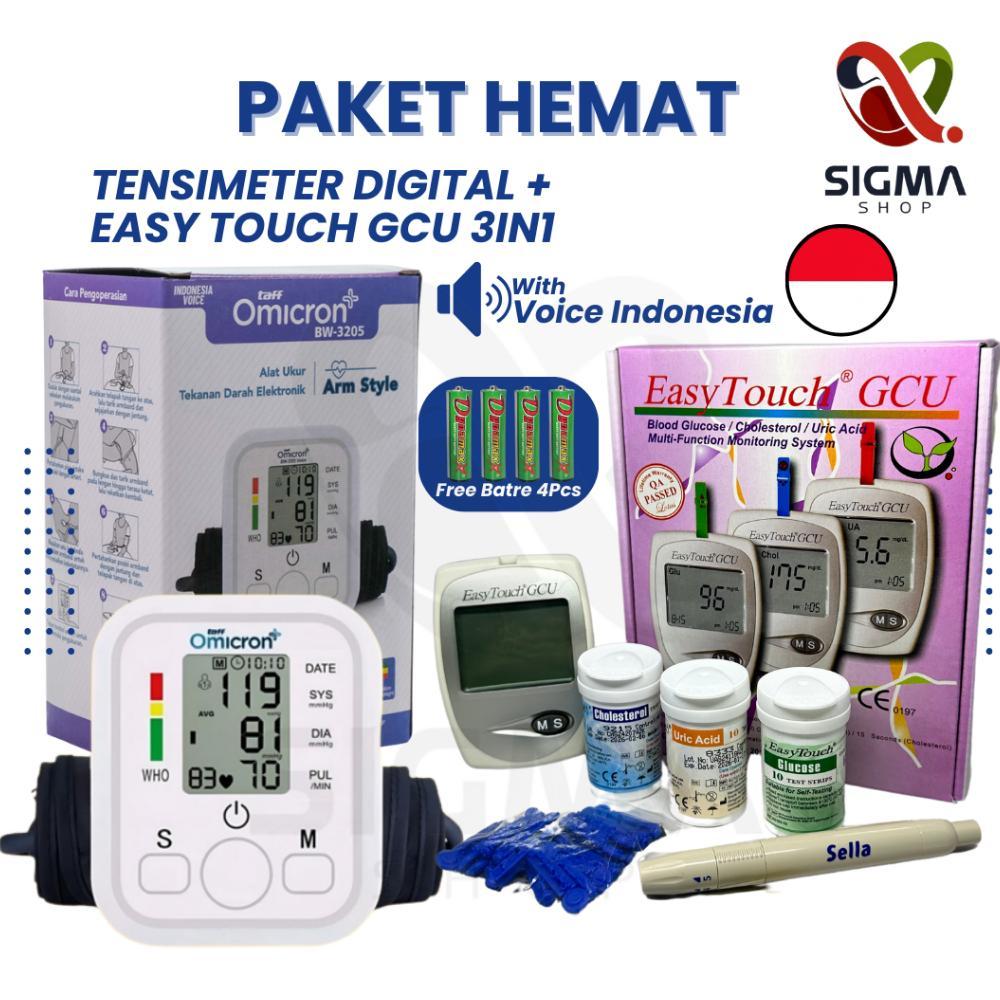 Paket Hemat Tensimeter Digital & EasyTouch Gcu 3in1 Alat Tensi Cek Gula Darah Alat Pengukur Tensi Di