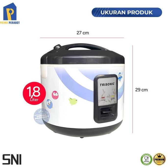 Magic Com Penanak Nasi Rice Cooker 1.8 L Trisonic Listrik