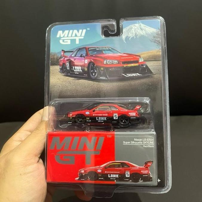Mini GT Nissan LB-ER34 Super Silhouette Skyline Red Black Blister