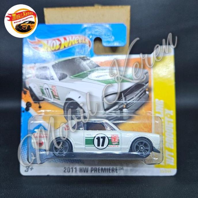 Diecast Hot Wheels Short card 2011 HW Premiere Nissan Skyline H/T 2000GT-X white