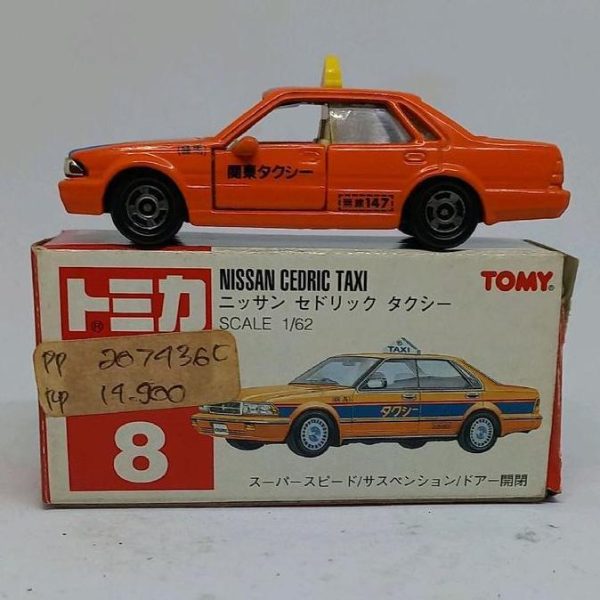 tomica nissan cedric taxi 8 tomy merah diecast (s)