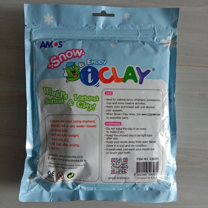 New- amos i clay iclay mainan anak snow putih asli korea 80gr 80 gram