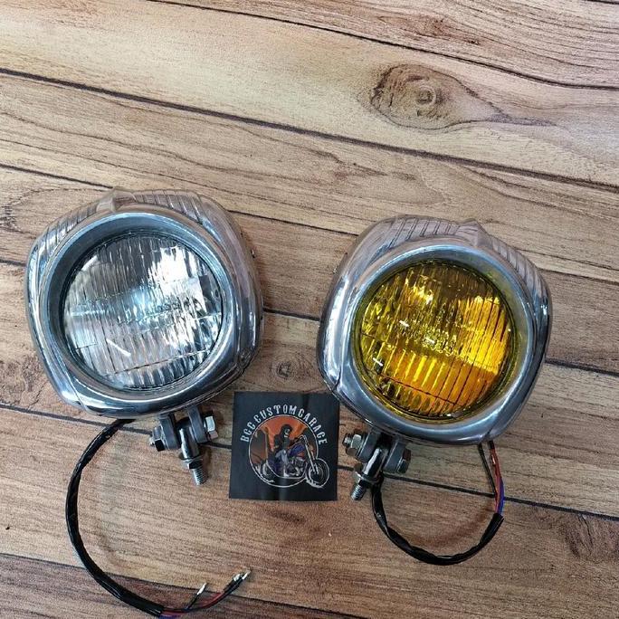 Headlamp Caplin . Lampu Depan  Motor Custom . Universal Chopper Bobber British TERMURAH