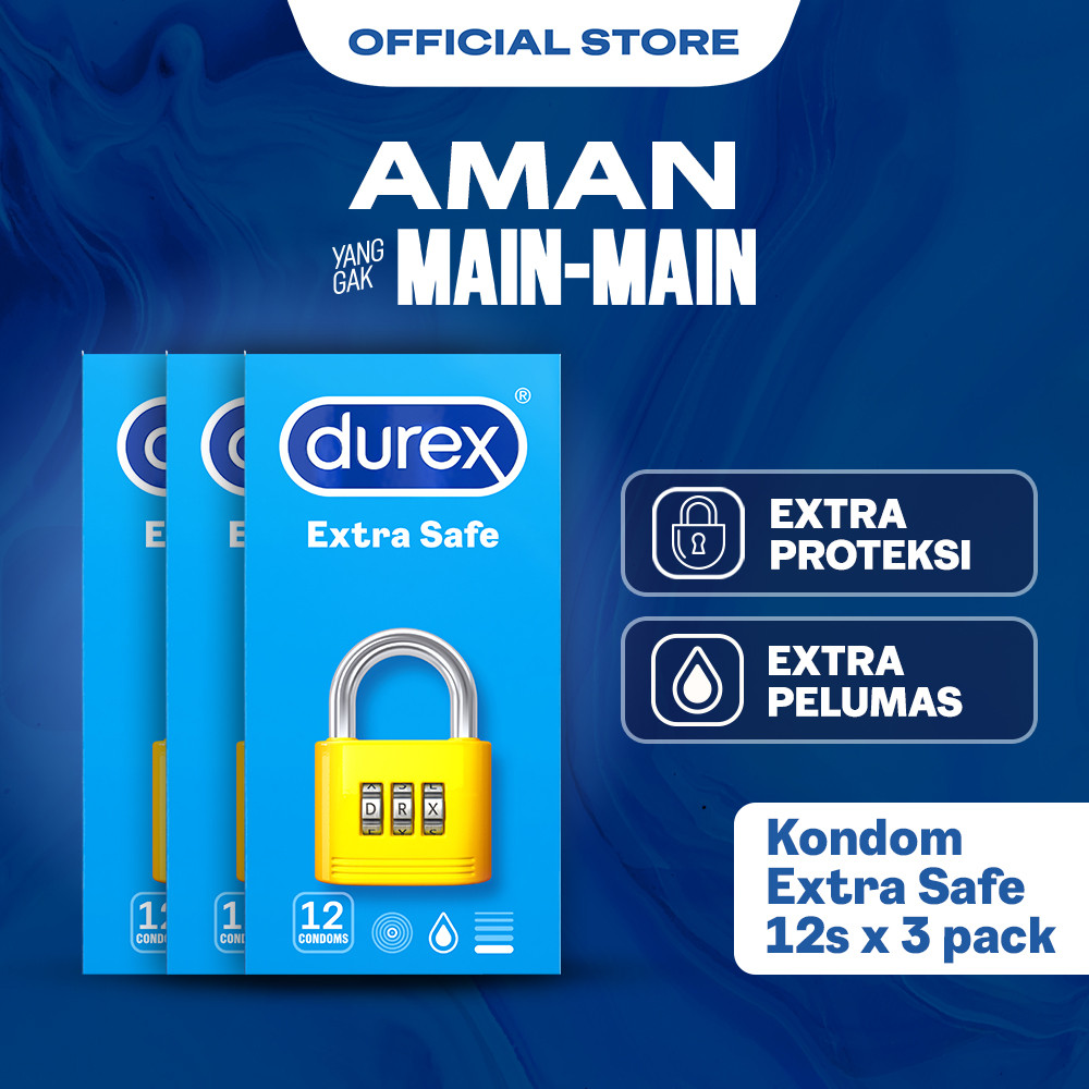 Durex Extra Safe Kondom Tebal Pria Lebih Aman 12s (3 pcs) - Condom