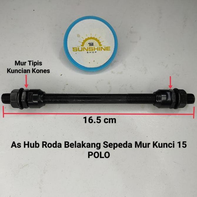 Promo As Hub Bos Roda Belakang Single Speed 165Mm X 9.3Mm Sepeda Anak Onthel Bmx Polo Black Cod