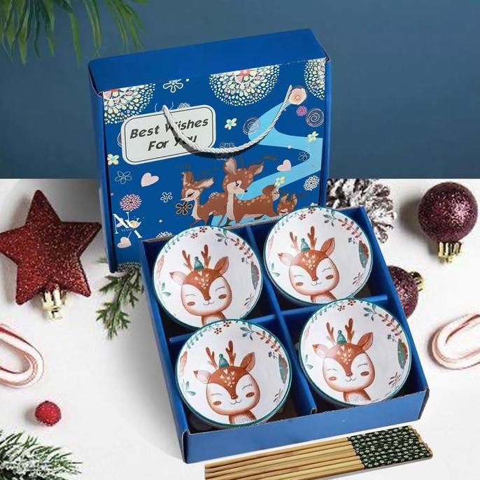 Aveline Hampers Christmas Mangkok Set Premium/Christmas Gift Bowl Set pene