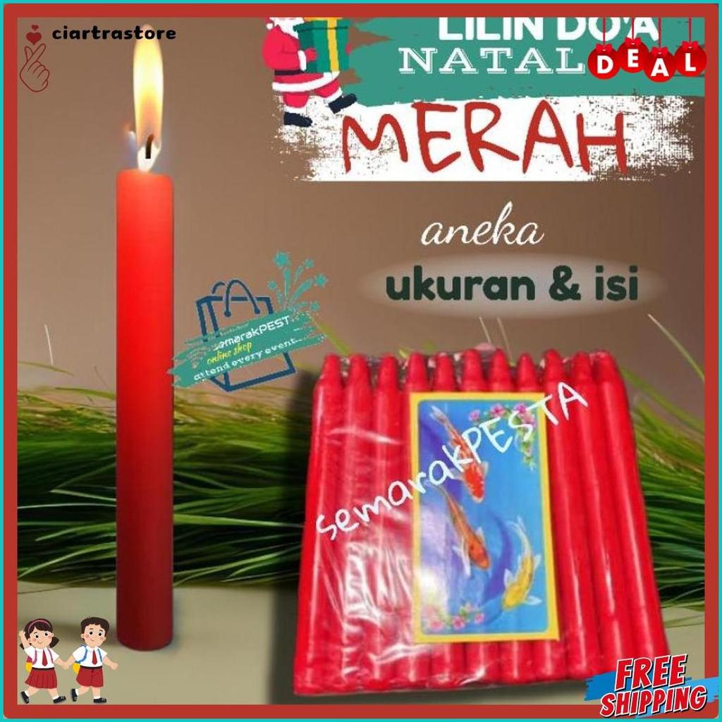 Wajib Punya (Aneka Ukuran) Lilin Merah,Lilin Natal, Lilin Doa, Lilin Ibadah, Lilin Polos