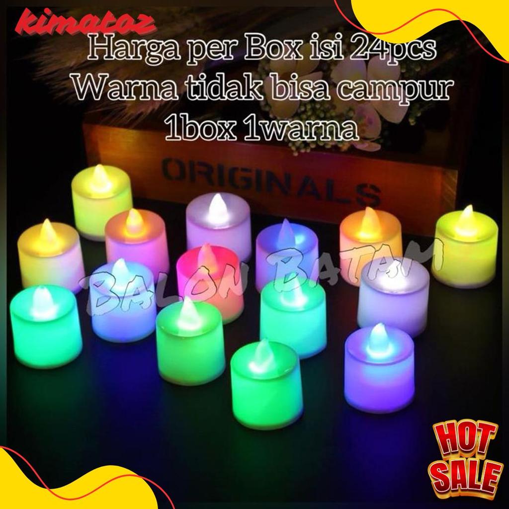 Diskon Kemerdekaan Grosir Isi 24Pcs Lilin Mini Led / Lilin Elektrik / Lampu Hias Natal